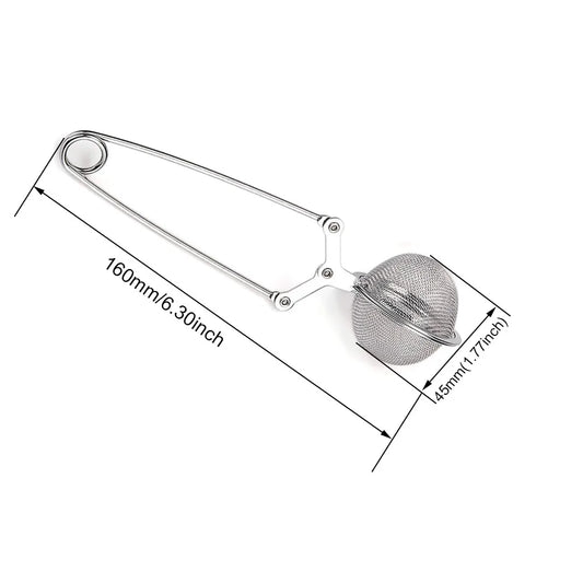 Infuseur à Thé Inox 304 avec Poignée Longue, idéal pour préparer du thé en vrac.