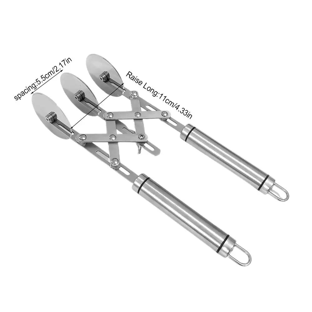 Cutter Pâtisserie Multi-Roues Inox – Découpe avec trois lames en acier inoxydable et manche ergonomique