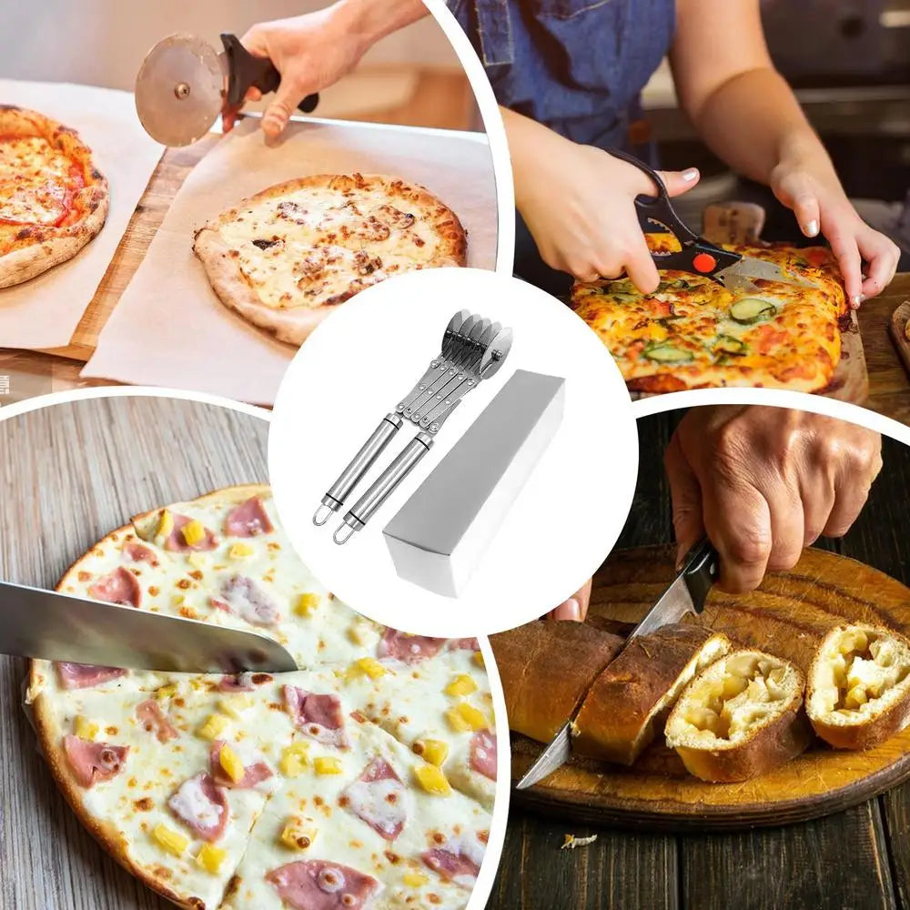 Cutter Pâtisserie Multi-Roues Inox – Découpe en acier inoxydable pour pizza, pain et pâtisserie