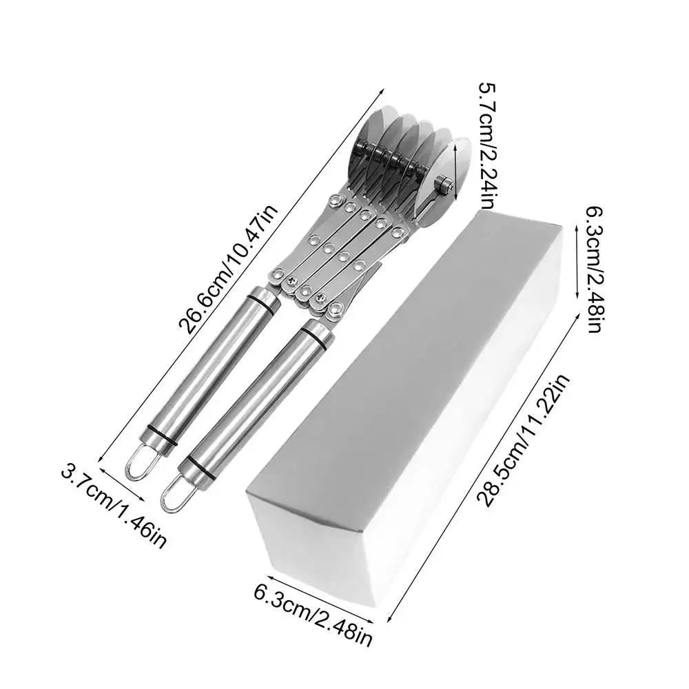 Cutter Pâtisserie Multi-Roues Inox – Découpe avec manches en acier inoxydable et boîte de rangement