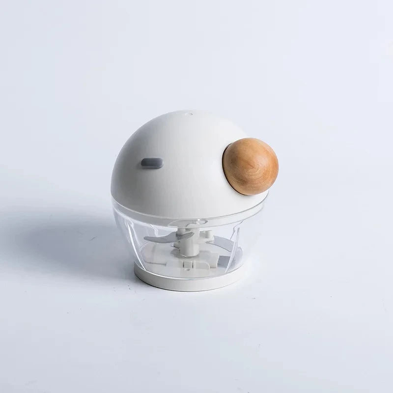 Presse à Ail Manuel Multifonction – Hachoir à Corde Inox blanc avec bouton en bois pour cuisine