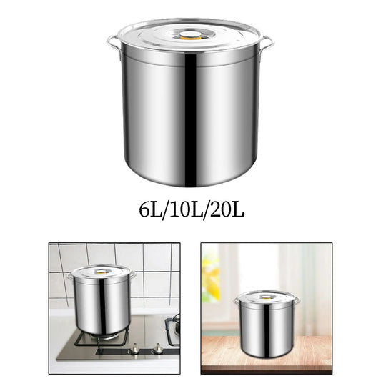 Marmite Inox Kesoto 6L-20L avec Couvercle en acier inoxydable pour cuisson sur gaz et plan de travail