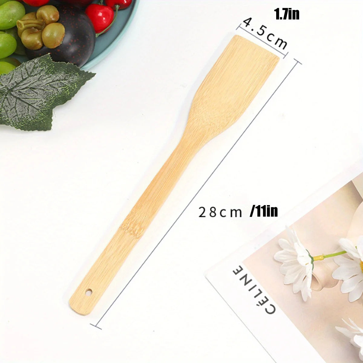 Spatule en bois de 28 cm du Kit Cuisine Autonome – Ustensiles Essentiels plus recettes offertes