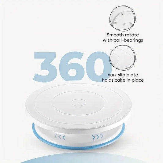 Kit Décoration Gâteaux 24 pcs – Plateau Tournant avec Rotation Douce et Plaque Antidérapante