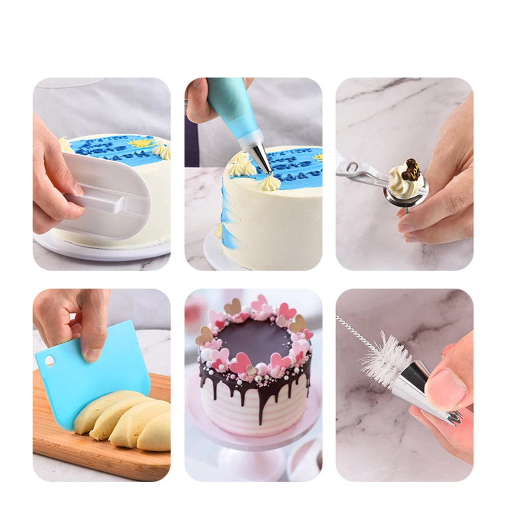 Kit Douilles Pâtisserie Inox – 7 Pièces Décorations Gâteaux avec accessoires pour décorer et nettoyer les pâtisseries
