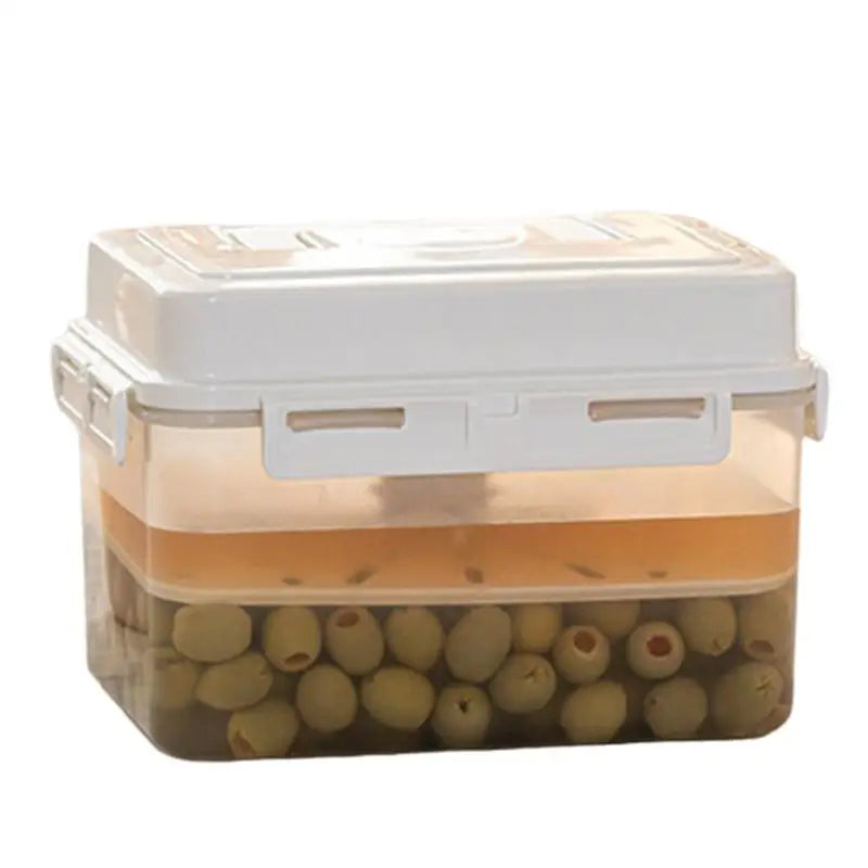 Kit Fermentation Maison – Pot Levain transparent avec olives en fermentation et couvercle blanc