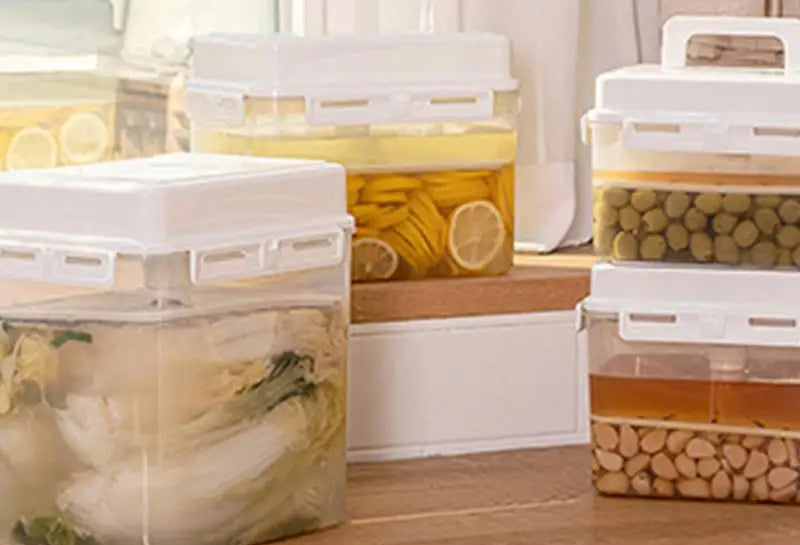 Kit Fermentation Maison – Pot Levain avec bocaux transparents empilables pour fermenter légumes et olives