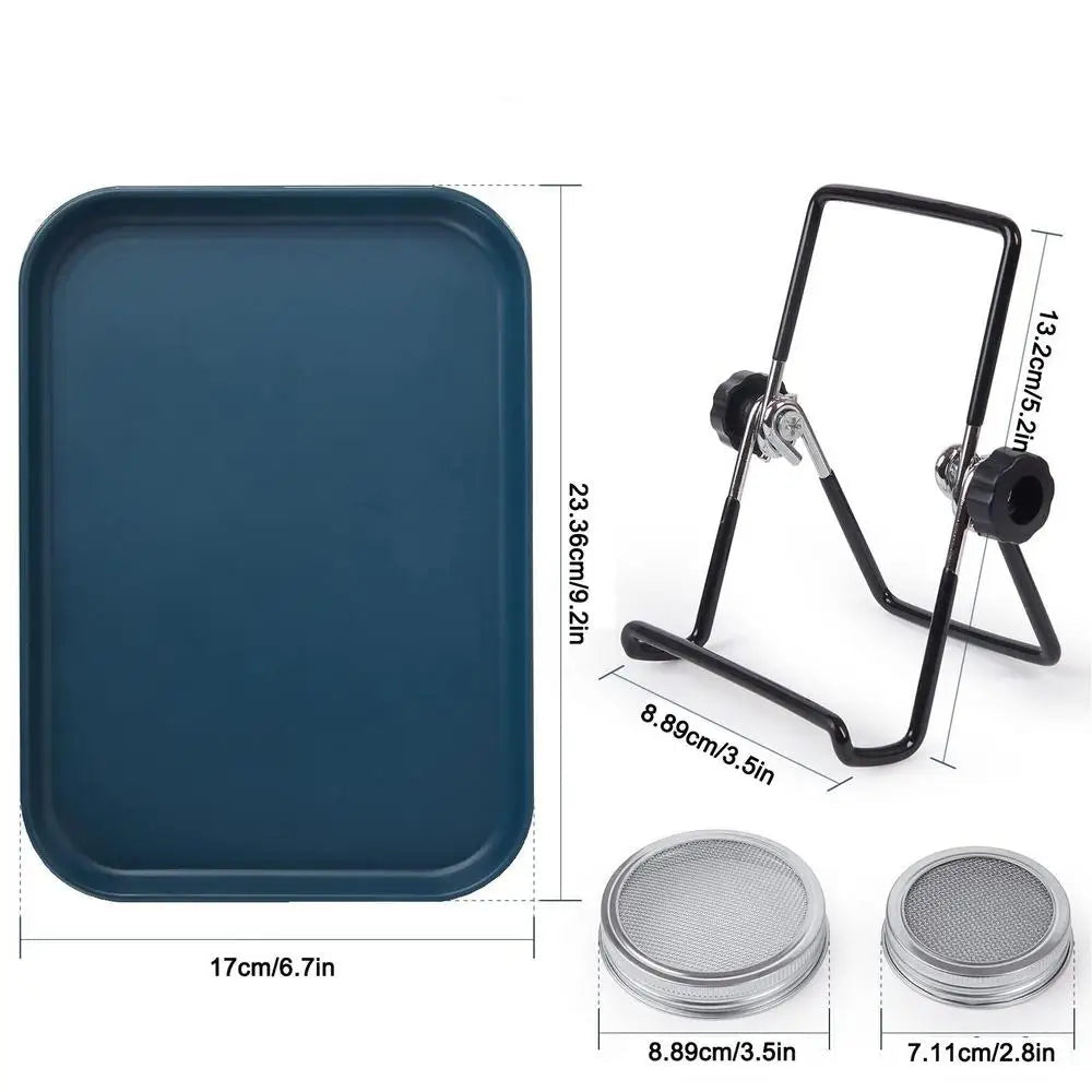 Kit Germination Maison – Support Inox avec plateau, grille et guide PDF pour germination à domicile