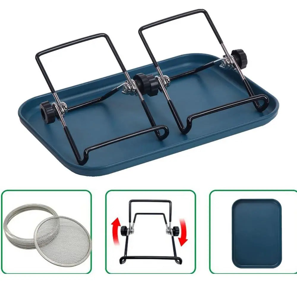 Kit Germination Maison – Support Inox avec plateau bleu et guide PDF pour germination facile