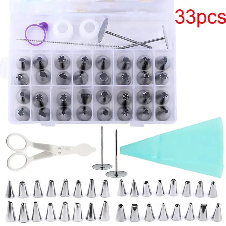 Kit pâtisserie professionnel de 33 pièces avec différents embouts et accessoires pour décorations