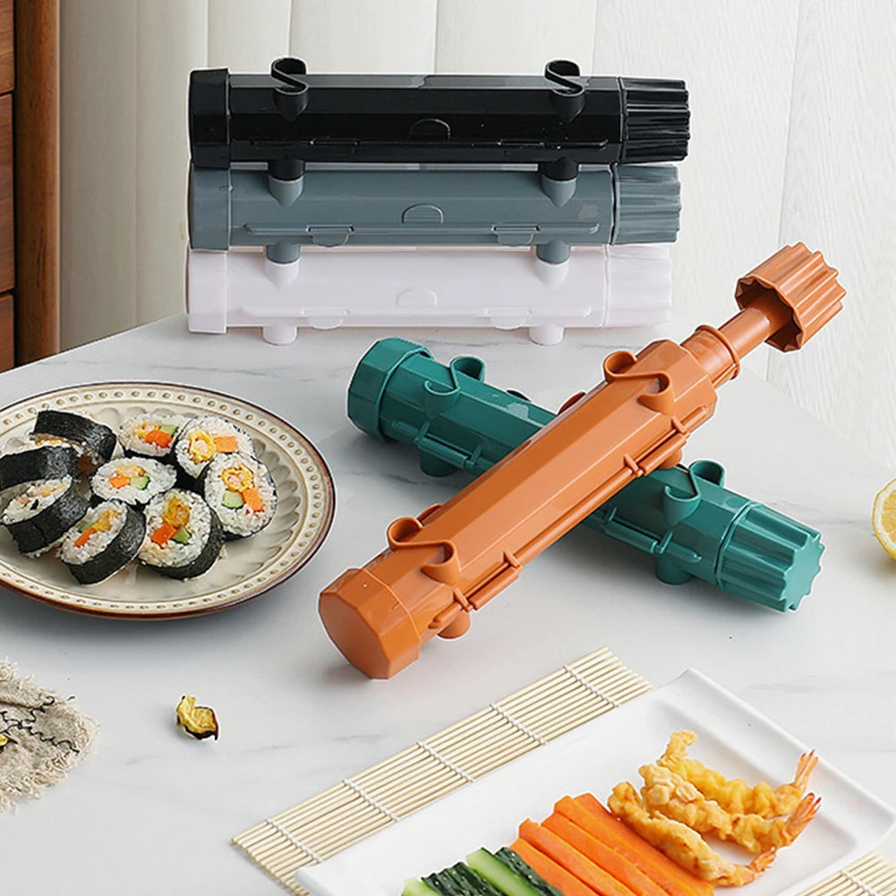 Kit Sushi – Rouleau et Moule à Sushis Maison avec accessoires et sushi assortis sur une assiette