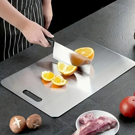 Lot de 3 planches à découper en acier inoxydable avec une surface lisse pour une découpe facile