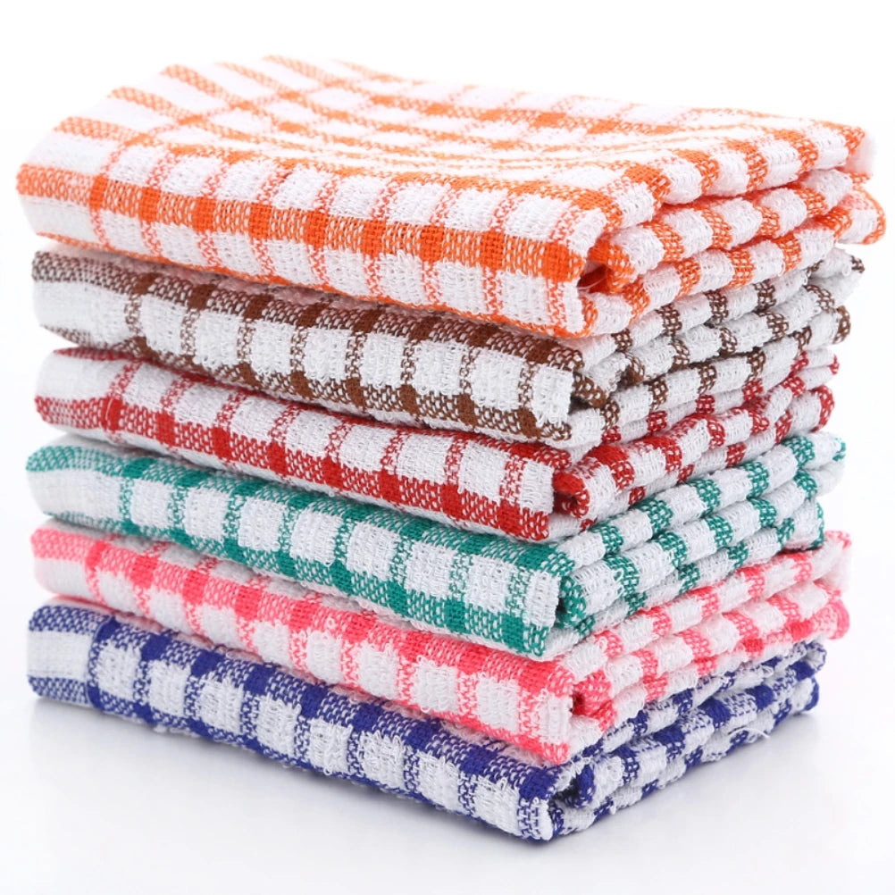 Lot de 6 Torchons de cuisine Absorbant en Coton avec motifs colorés pour un usage quotidien en cuisine