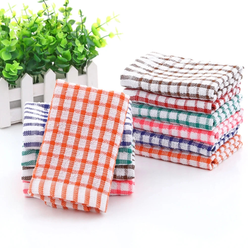 Lot de 6 Torchons de cuisine Absorbant en Coton avec motifs à carreaux colorés pour une cuisine élégante