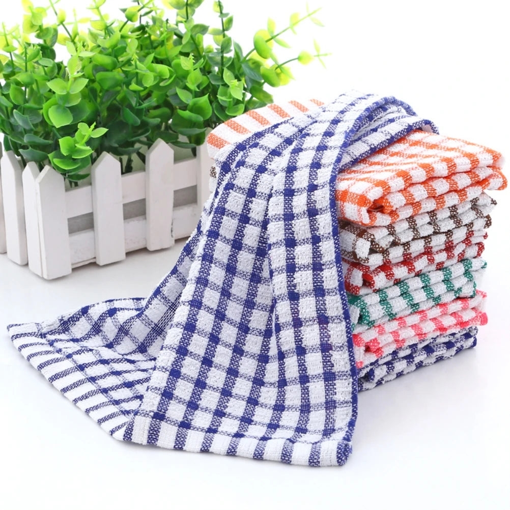 Lot de 6 Torchons de cuisine Absorbant en Coton avec motifs à carreaux multicolores