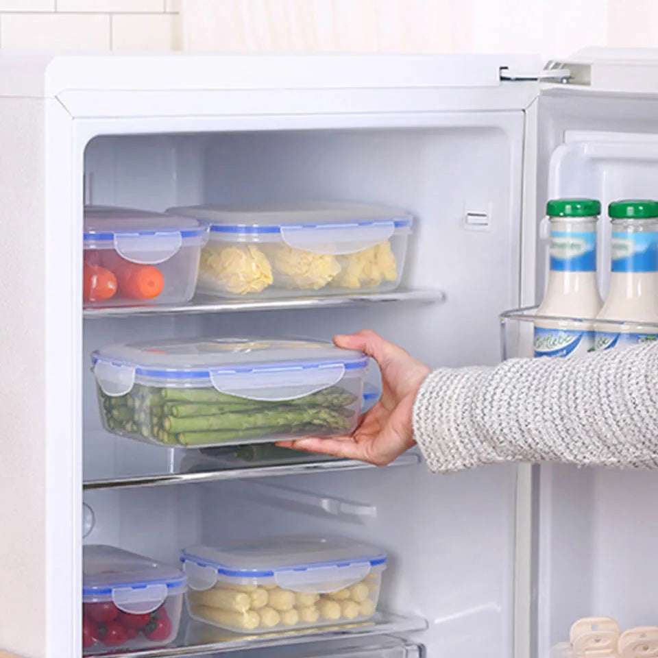 Lunch Box Étanche Réutilisable Sans BPA de Ustensile de chef avec légumes stockés dans un réfrigérateur