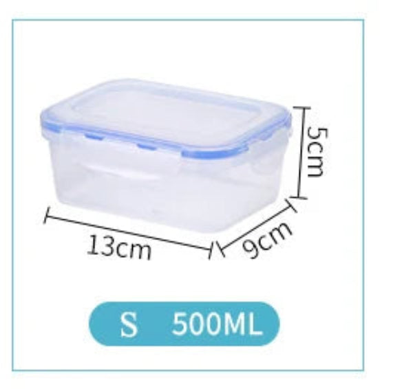 Lunch Box Étanche Réutilisable Sans BPA en plastique transparent capacité 500ml dimensions 13x9x5 cm Ustensile de chef