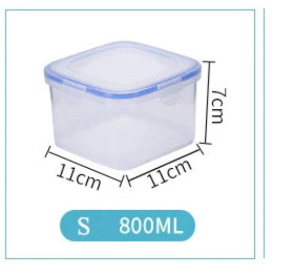Lunch Box Étanche Réutilisable Sans BPA 800ML avec dimensions 11x11x7 cm pour stockage alimentaire