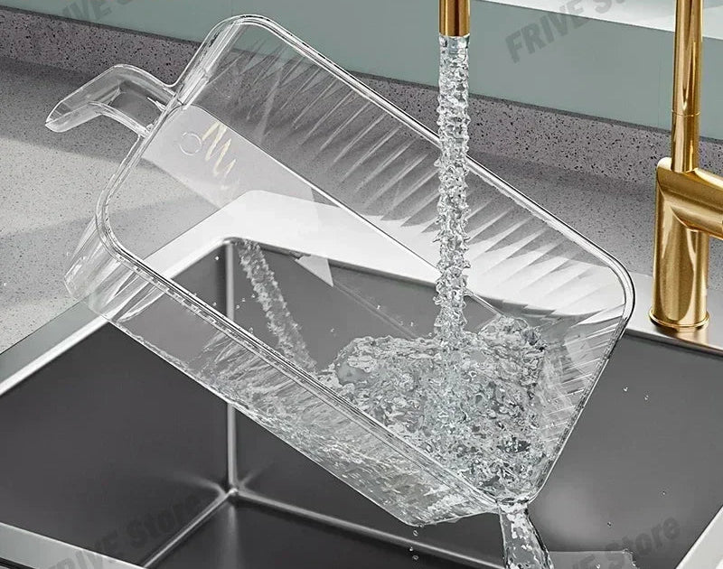 Boîte de conservation PET – Fraîcheur et organisation frigo en plastique transparent, rectangulaire, lavable au robinet