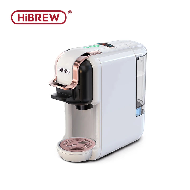 Machine à Café HiBREW H2B – Espresso Chaud et Froid, design compact blanc et cuivre pour la cuisine