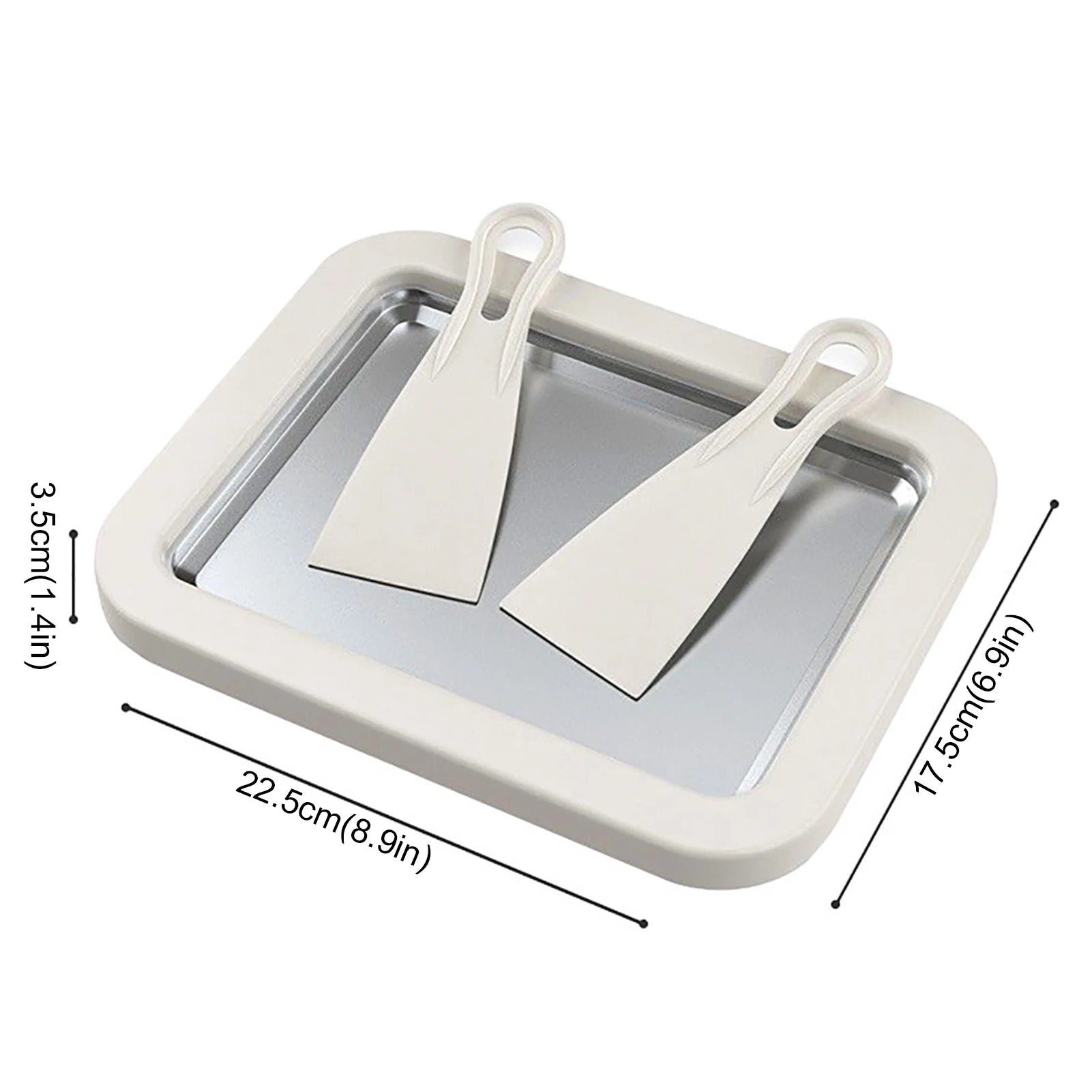 Machine à Yaourt Glacé Artisanale plateau de cuisson avec deux spatules pour préparer des desserts glacés