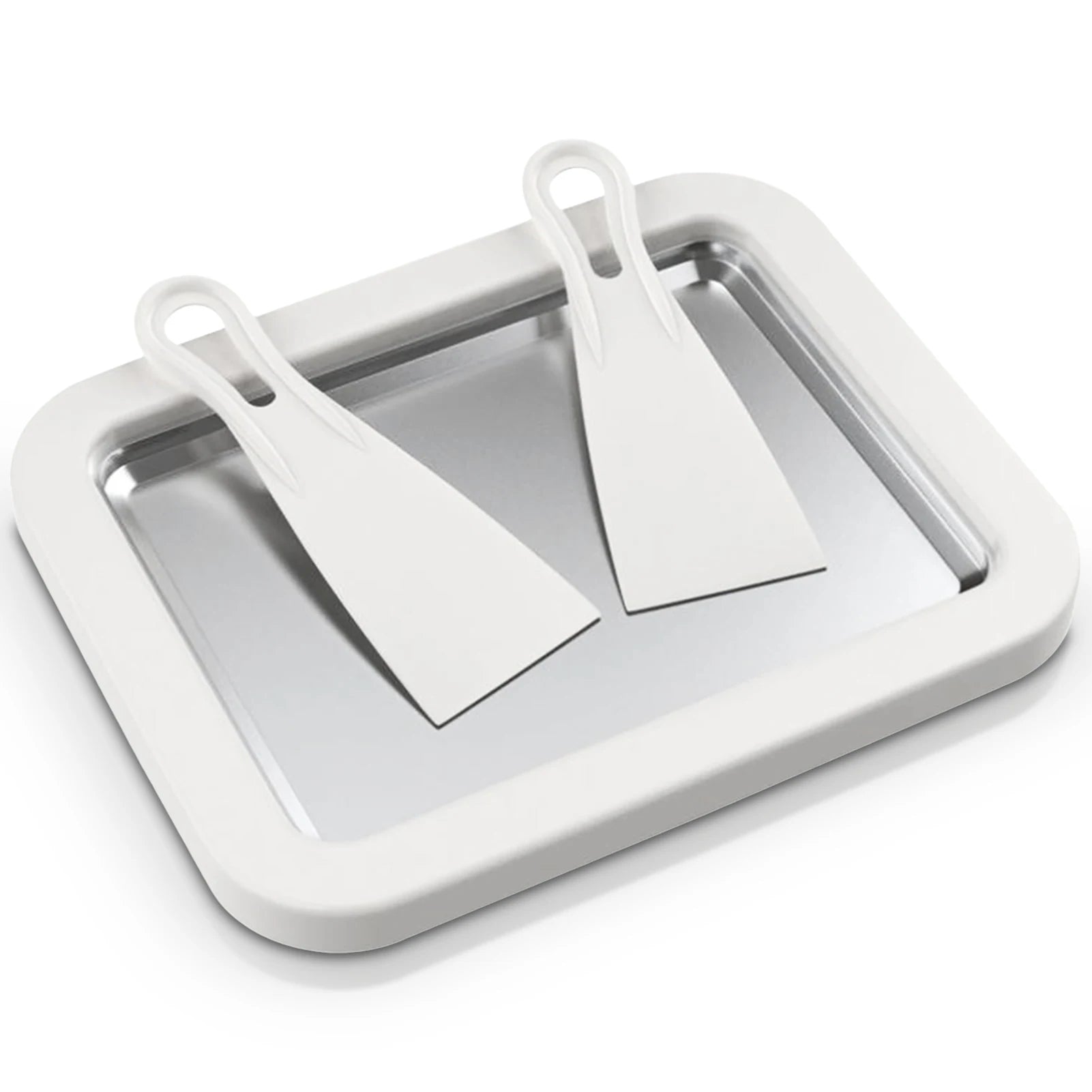 Plateau et spatules blanches pour Machine à Yaourt Glacé Artisanale Ustensile de chef