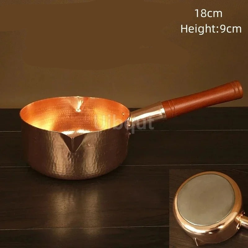 20cm copper saucepan, induction compatible