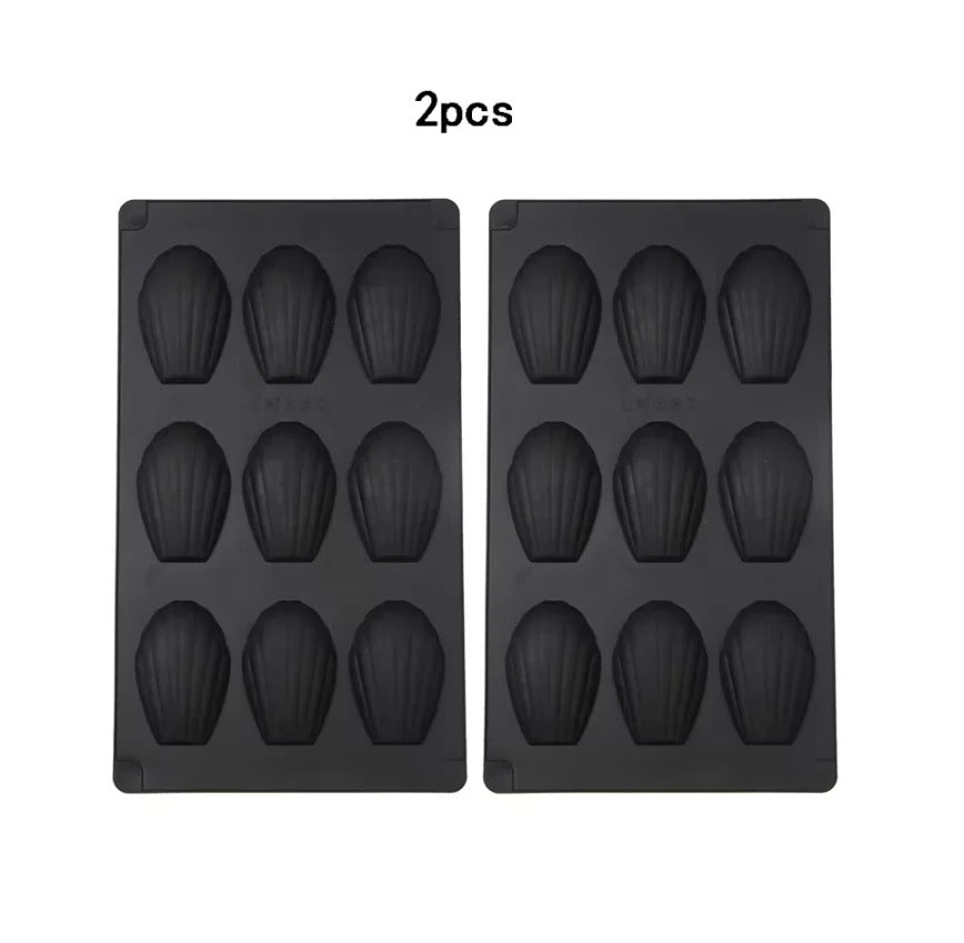 Moule à Madeleines en Silicone de Ustensiles de chef, ensemble de 2 pièces pour pâtisserie maison