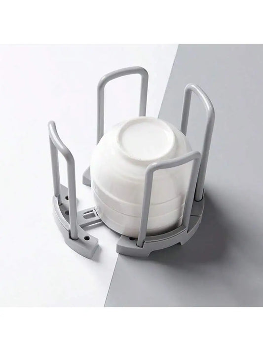 Organisateur de Vaisselle – Support bols gris modulable en plastique avec bols blancs empilés pour séchage