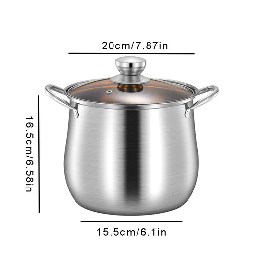 Marmite inox 20 & 24 cm avec couvercle – Idéale pour soupes et ragoûts avec un design élégant et pratique