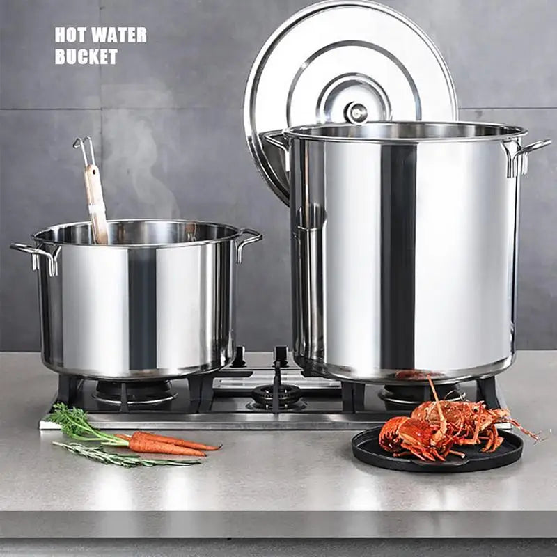 Marmite Inox avec Couvercle – 6,2 L ou 10 L sur plaque de cuisson avec légumes et homard