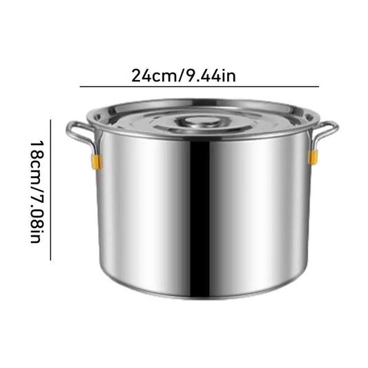 Marmite Inox avec Couvercle – 6,2 L ou 10 L en acier inoxydable avec poignées latérales et couvercle ajusté