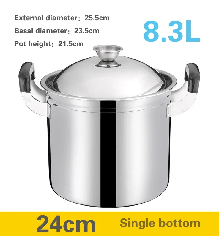 Marmite Inox Premium 24/26 cm – Haute Qualité Pro avec capacité 8.3L et poignées noires robustes