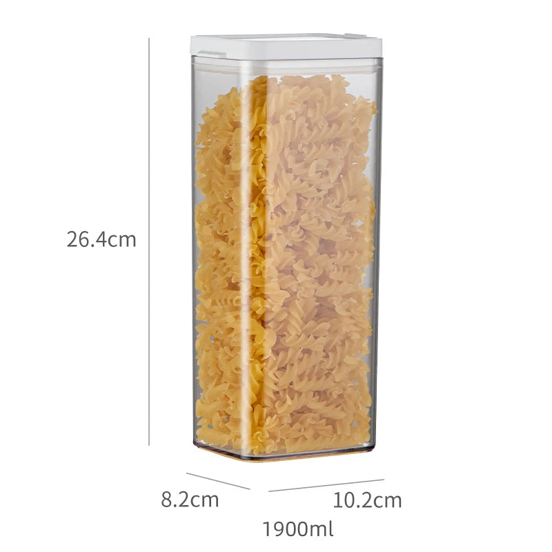 Boîtes de Conservation Transparentes Hermétiques – METKA grand contenant rectangulaire transparent 1900ml pour pâtes