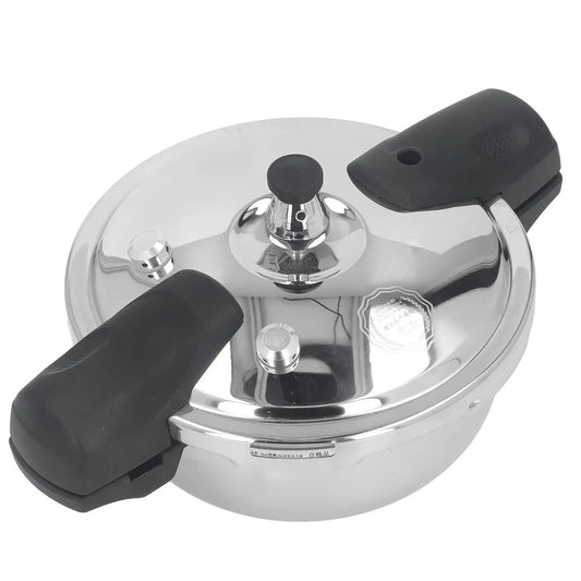 Mini Autocuiseur Inox 1,8 L Compatible Induction et Gaz avec poignées ergonomiques en noir