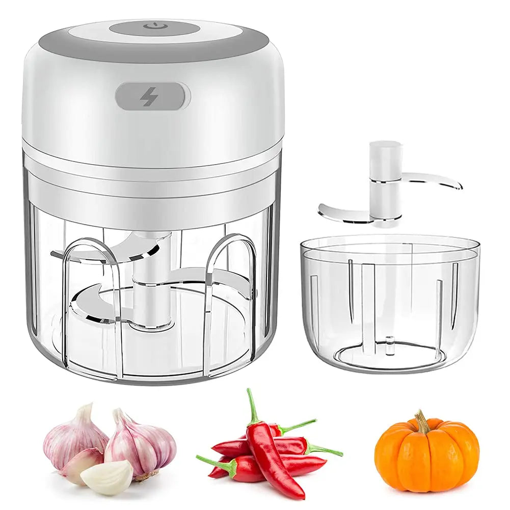 Mini Hachoir Sans Fil Rechargeable 30W – 100 à 300 ml avec lames en acier inoxydable et bol transparent