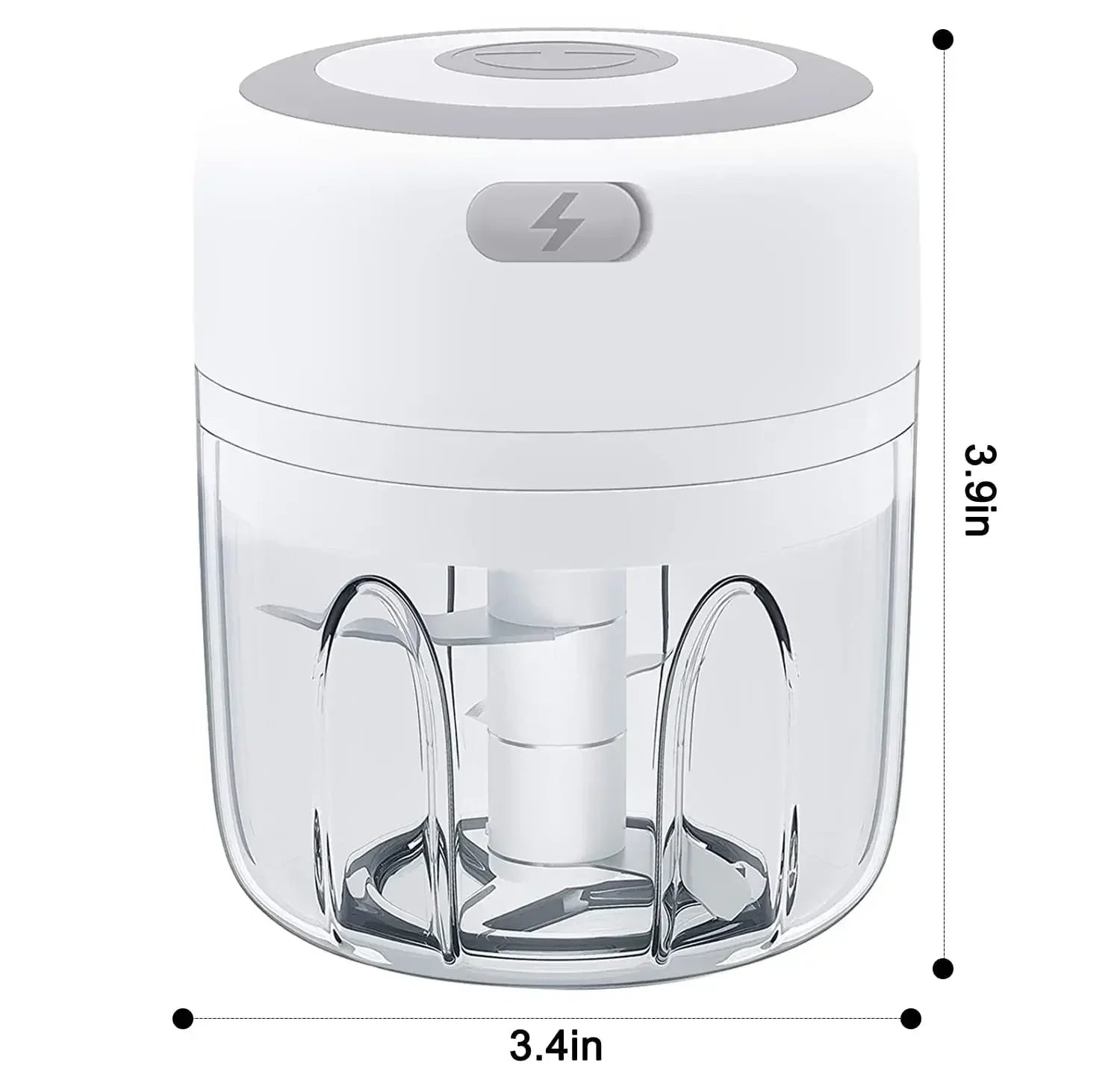 Mini Hachoir Sans Fil Rechargeable 30W – 100 à 300 ml blanc avec lame en acier inoxydable