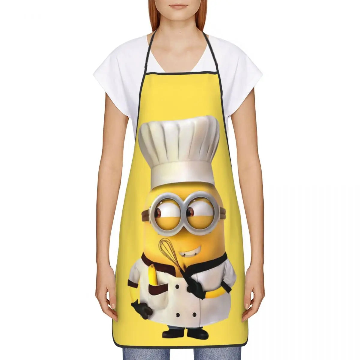 Tablier Cuisine Imperméable MINISO jaune avec dessin Minion chef cuisinier pour protection en cuisine