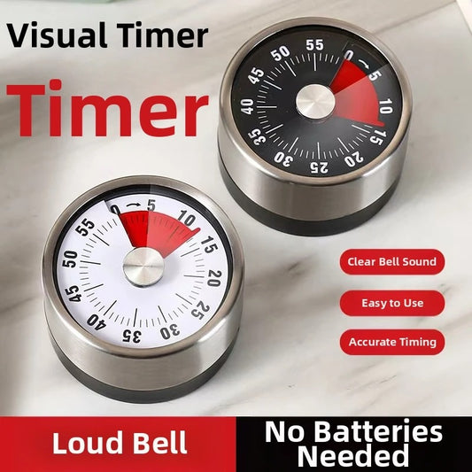 Minuteur de cuisine mécanique visuel précision cuisson avec son clair et fonction facile à utiliser