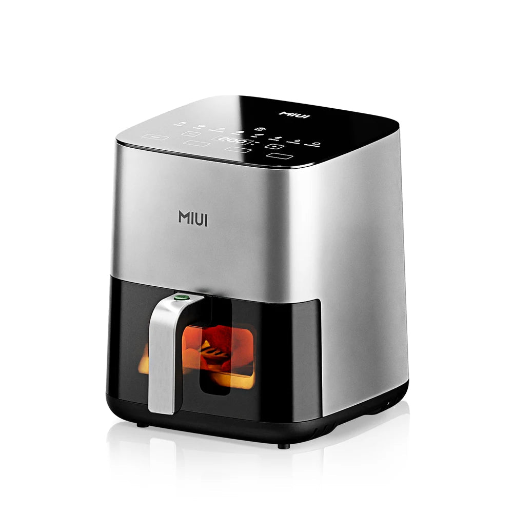 Friteuse à Air 5L MIUI – Cuisson Saine et Sans Huile avec design moderne argent et noir