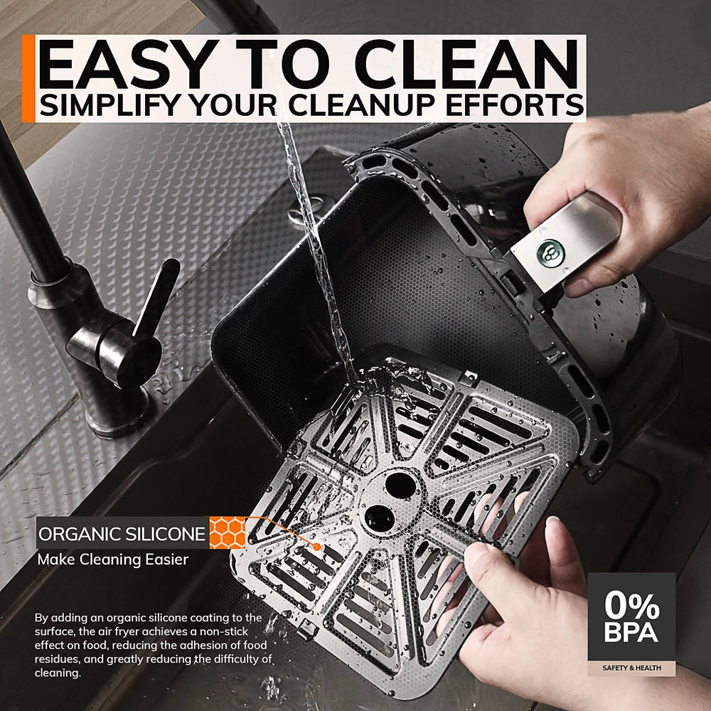 Friteuse à Air 5L MIUI – Cuisson Saine et Sans Huile facile à nettoyer avec panier amovible en silicone