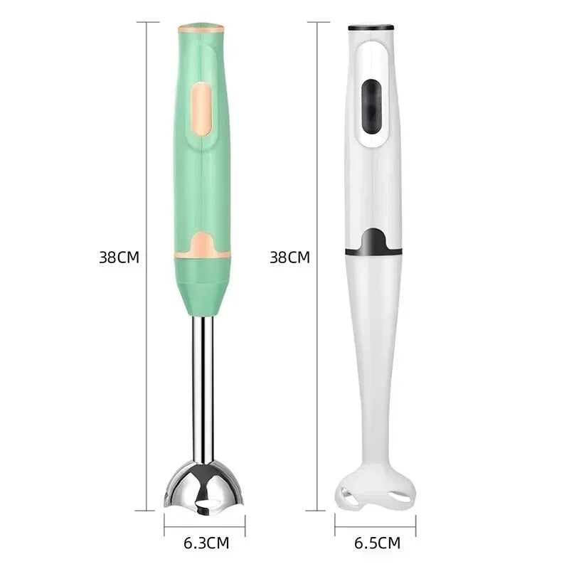Mixeur Plongeant Électrique 400W – Inox en vert et blanc avec embout en acier inoxydable