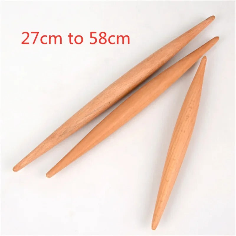 Rouleau à Pâtisserie en Bois – 27 à 58 cm avec une finition lisse pour un étalement facile de la pâte