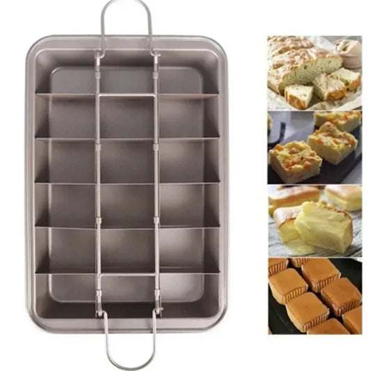 Moule à Brownies Antiadhésif avec Diviseur – 18 Portions pour une cuisson facile et organisée des desserts