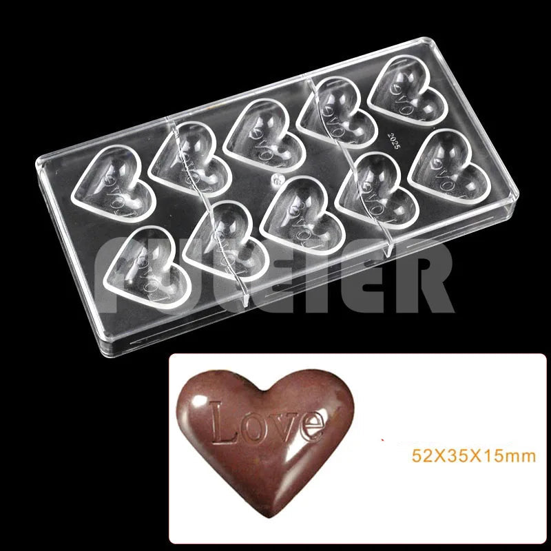 Moule à Chocolat–Bonbons, Gâteaux et Décorations en plastique transparent pour forme cœur par Ustensile de chef