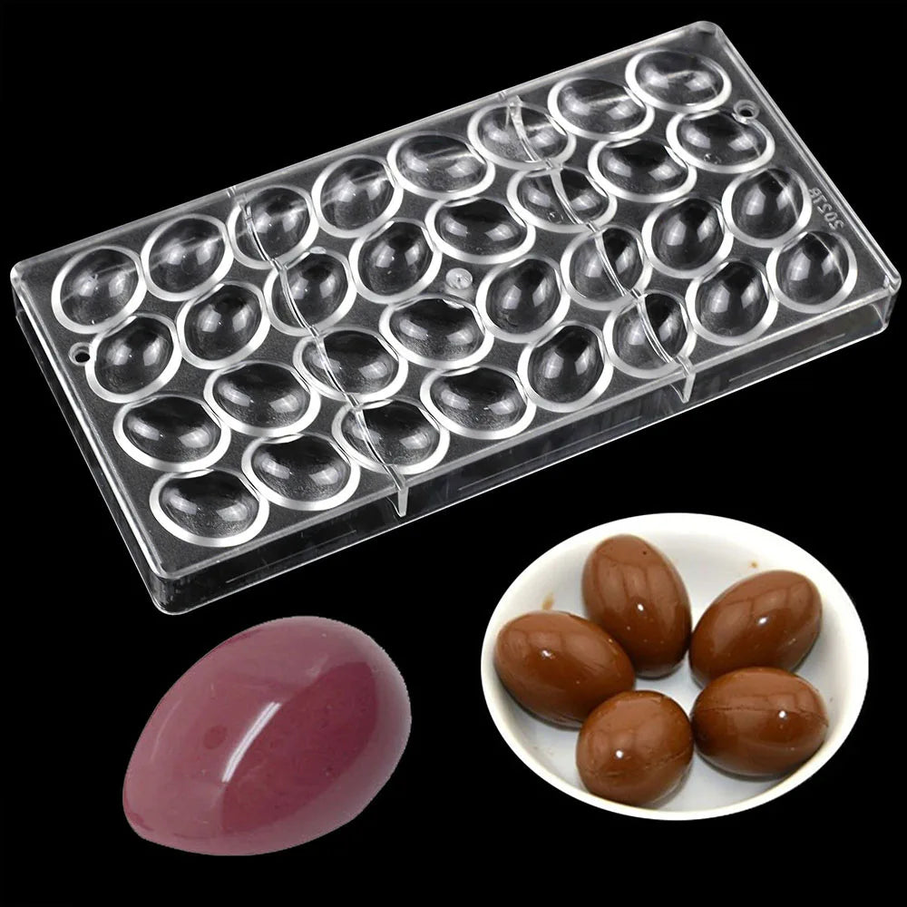 Moule à Chocolat–Bonbons, Gâteaux et Décorations transparent en plastique avec chocolats en forme d'œufs