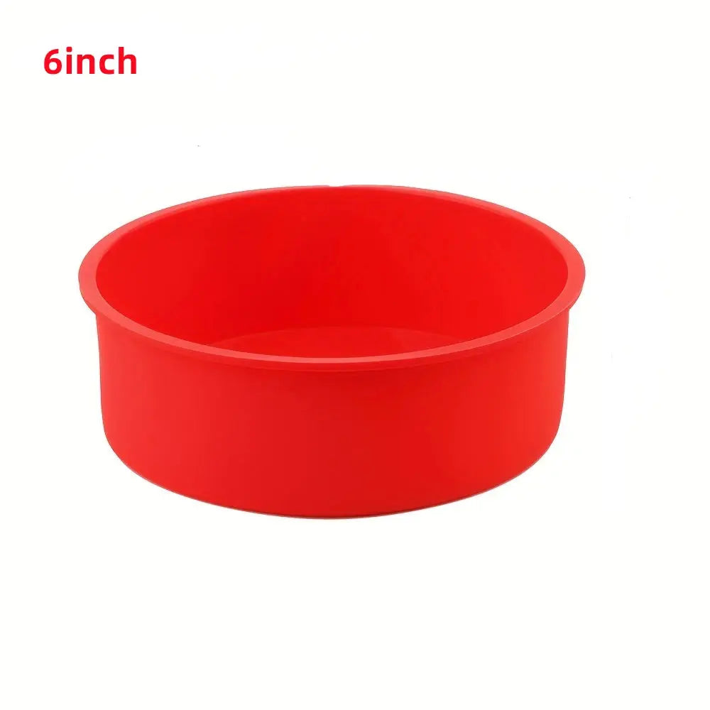 Moule à gâteau en silicone rouge de 6 pouces, idéal pour la pâtisserie à la maison