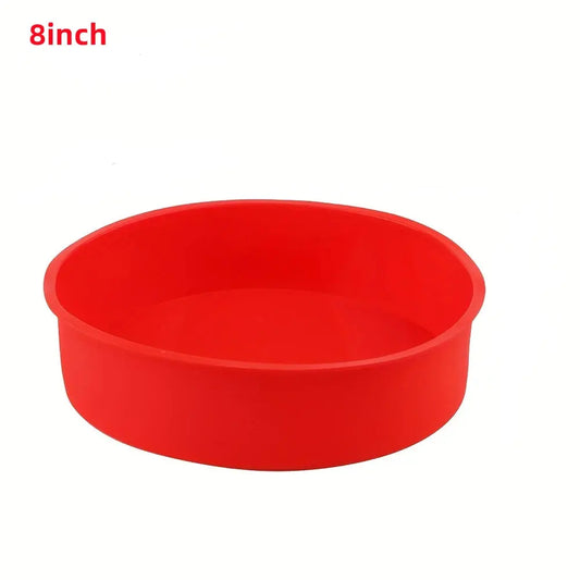 Moule à gâteau en silicone rouge de 8 pouces pour la pâtisserie et la cuisson facile