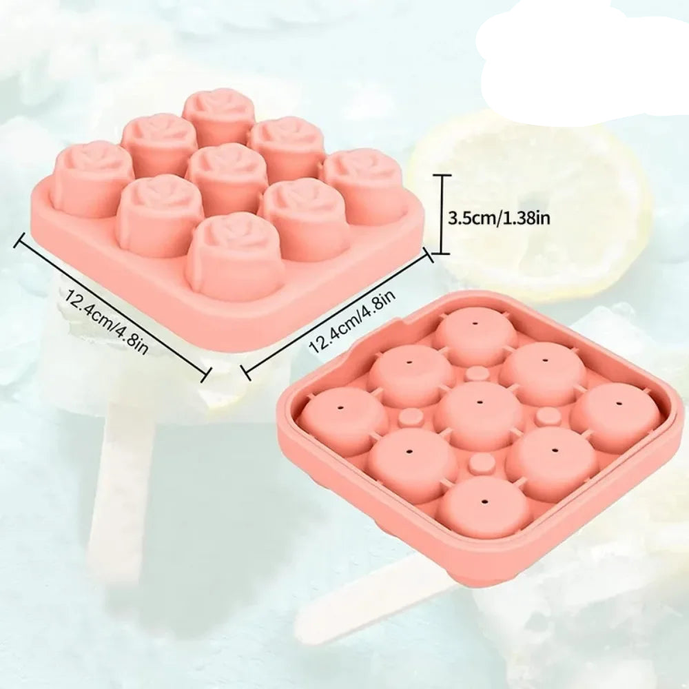 Moule à Glaçons Silicone Rose – Design Élégant & Pratique avec 12 compartiments en forme de rose