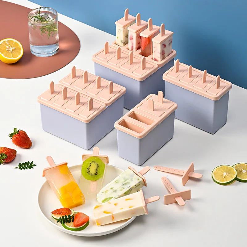 Ensemble de moules à glace colorés et réutilisables Ustensile de chef pour préparer des glaces maison facilement